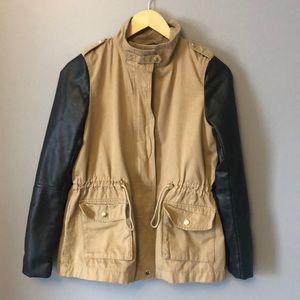 Utility Jacket with Pleather